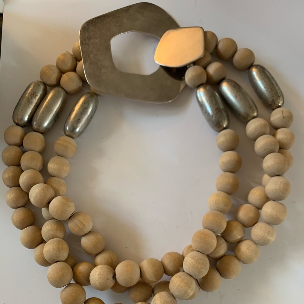 Wooden ball necklace.
